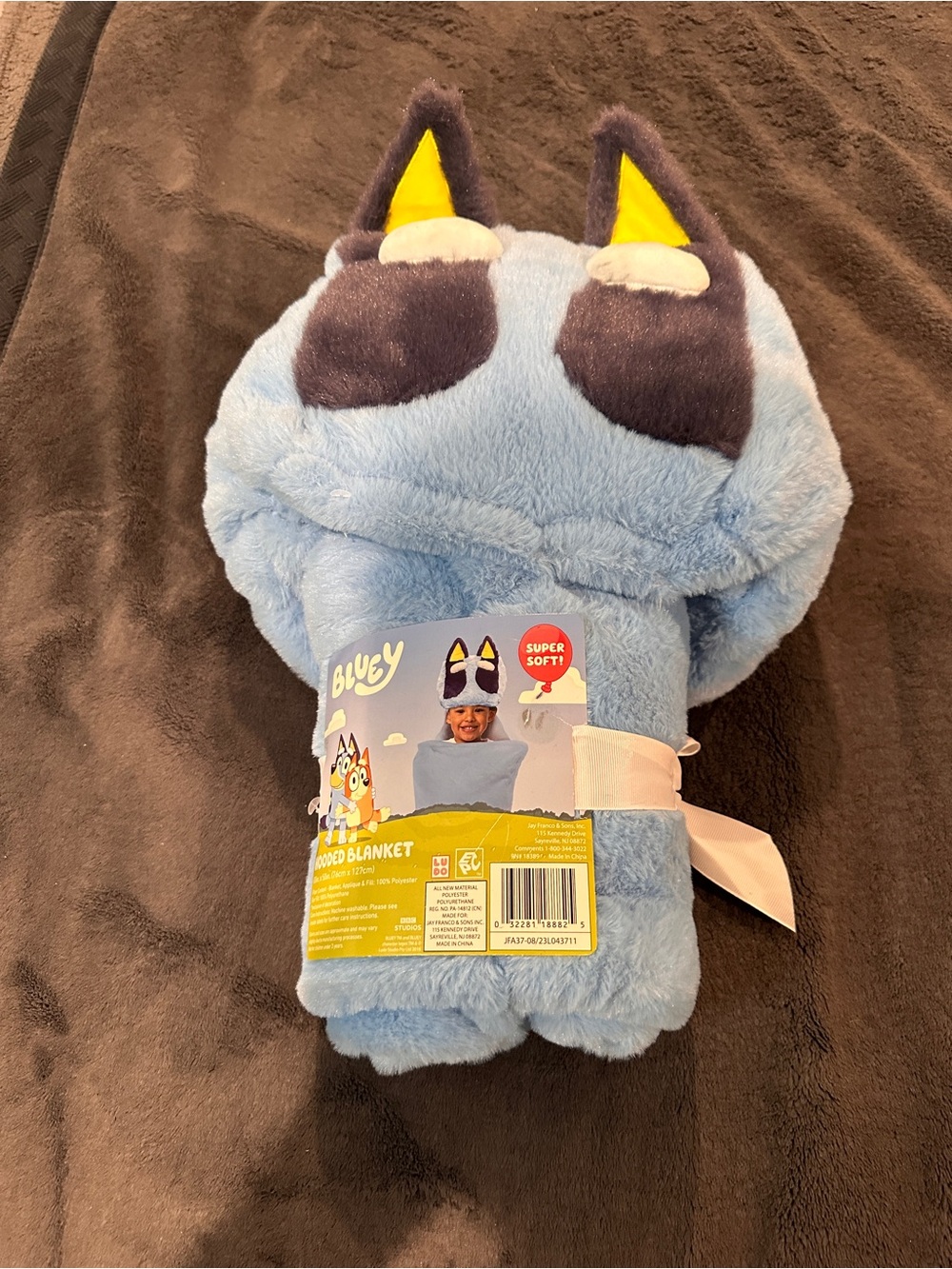 Bluey Kids Hooded Blanket Brand New With Tags 30 x 50 Inches